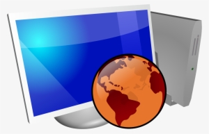 File - Computer-globe - Svg - Computer And Globe Hd Png
