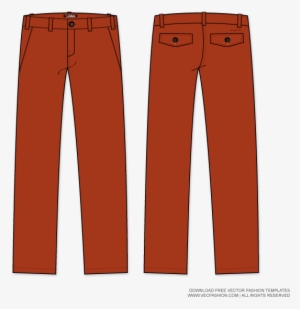 Mens Chino Template With Flat Front Flats - Chinos Technical Drawing