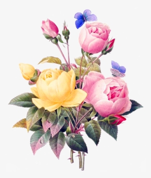 Flowers, Vintage, Cutout, Cut Out, Backless, Bouquet - Flores Vintage Png