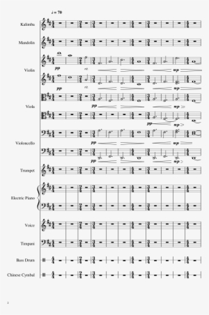 The Avatar's Love Sheet Music Composed By Composed - Avatar's Love Kalimba Notes