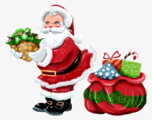 Visits To Santa Claus - Santa Claus With Presents Clip Art