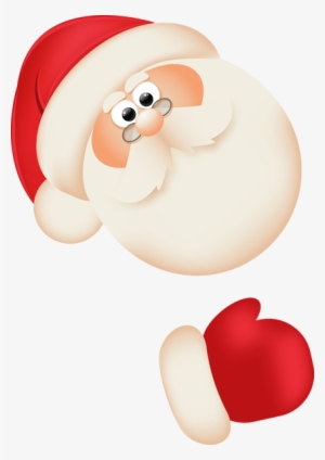 0, - Santa Claus Peeking Png