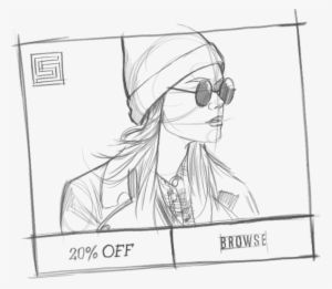 Sketches Of An Ad And Budget Ui Within An Online Advertising - Advertising