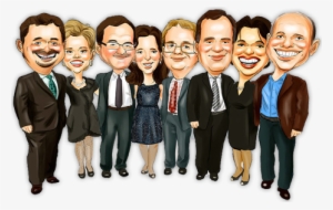 Get A Quote - Team Work Caricature Drawing