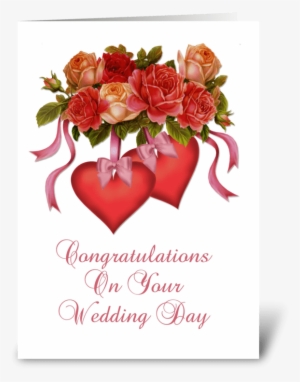 Hearts & Flowers Wedding Congratulations Greeting Card - Wedding Congratulations Flowers