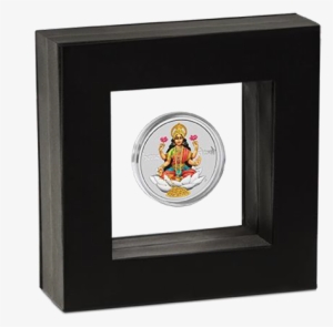 The Coin Is Housed In A Floating Frame For Display, - 2017 Diwali Festival 1oz Silver Coin