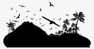 Silhouette Download Transprent Png Free - Silhouette Of An Island