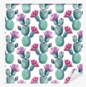 Watercolor Seamless Cactus Pattern Wallpaper • Pixers®