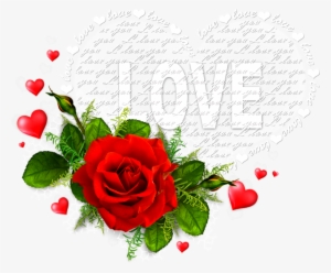Love Text In Heart - Kiss Flower Love