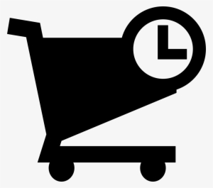 Shopping Cart With Time Symbol Comments - E Commerce Symbols