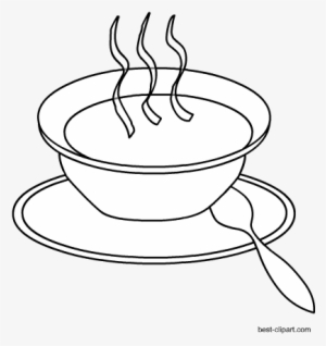 Hot Soup, Black And White Clip Art Free - Soup
