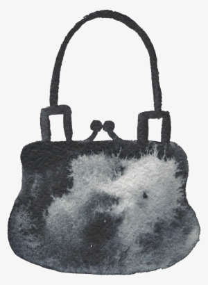 Hand Bag Black And White Watercolor Fashion Transparent - Portable Network Graphics