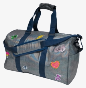 Metallic Denim Duffle Bag - Handbag