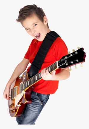 Guitar With Boy Png
