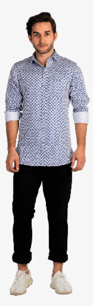 White And Blue Formal Shirt - Shirt