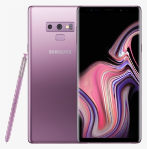 Two Ocean Blue Galaxy Note9s, One Seen From The Rear - Samsung Note 9 Purple