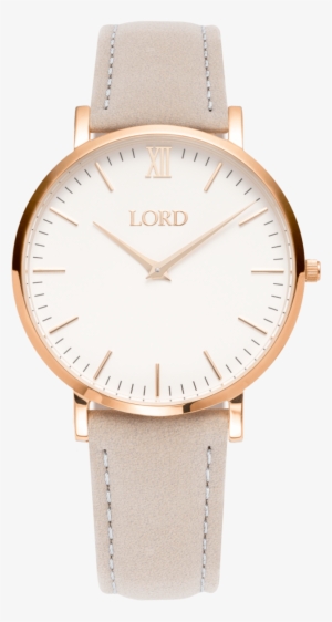 Classic Grey Ladies Watch White Face Golden Hands - Watch Ladies