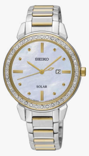 Seiko Ladies Sut328p Solar Watch - Seiko Solar Swarovski Crystals Sut328 Stainless Steel