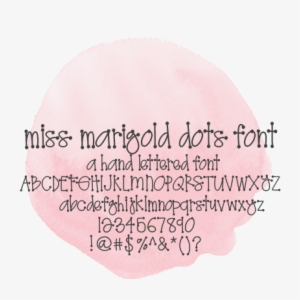 Miss Kate Miss Marigold Dots Font For Scrapbooking, - Peach