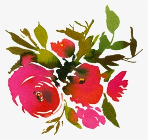 Hand Painted Rose Red Smudged Flower Png Transparent - Portable Network Graphics