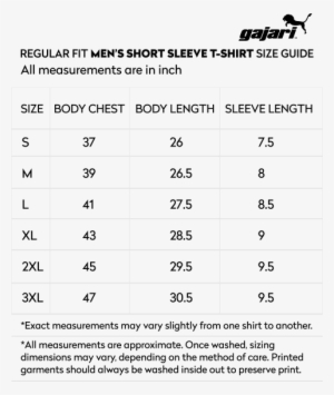 Ik Onkar T-shirt - Mens Shirt Size Chart India