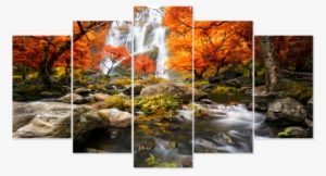 Autumn Waterfalls 5 Piece Canvas