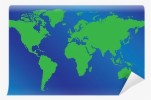 World Map Illustration On Blue Background Wall Mural - World Map Png Indonesia