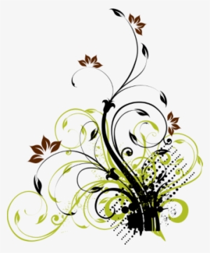 Floral Brushes Png Bingkai Bunga  Hitam  Putih  380x328 