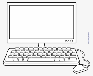 Coloring Clipart Computer - Black And White Computer Clip Art