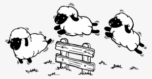 Count Sheep Coloring Page - Jumping Sheep Clipart
