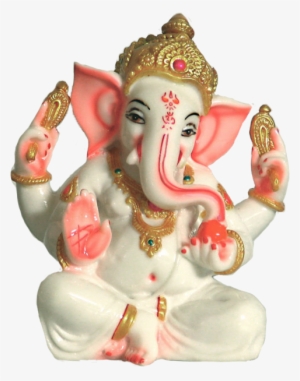 Pink And White Ganesh - God Pink Colour Ganesh