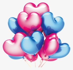 Colorful Romantic Balloons Transparent Decorative - Pink And Blue Balloons