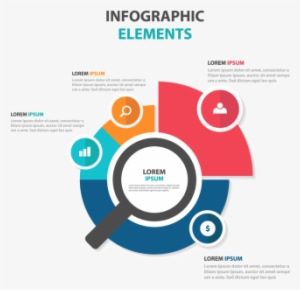 Abstract Colorful Magnifier Business Infographics Elements, - Infographic