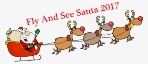 Flying Santa Claus Png - Santa And Sleigh No Background