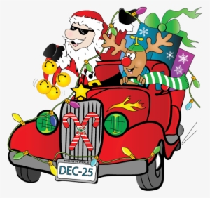 Santa Claus Packs His Sleigh For Flat Rock Trip - Hot Rod Santa