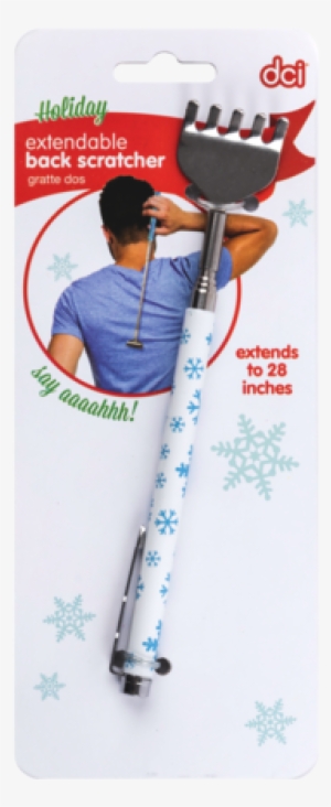 Striped White And Red Handle Holiday Extendable Back - Back Scratcher Holiday