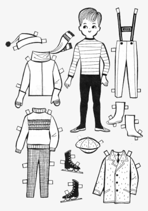 Paper Dolls To Color And Cut Out - Раскраски Куклы С Одеждой Мальчик