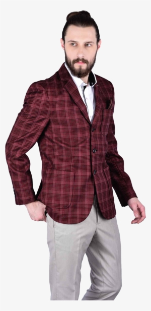 Red Check Blazer Men