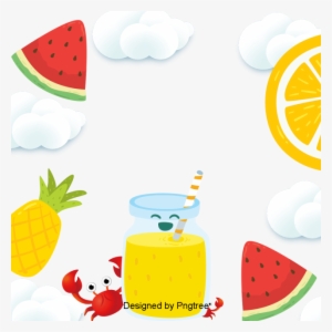Beautiful Cool Cartoon Summer Drinks Holiday Background, - Summer