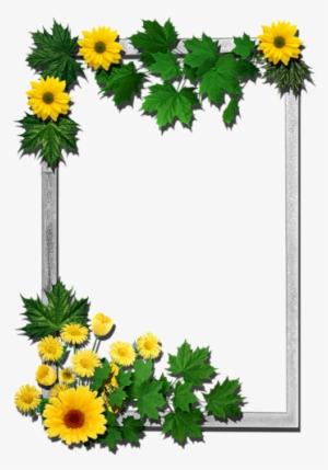 Written By Dreamland In Frames Rectangular-flowers - Yellow Flower Frame Png