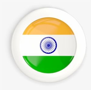 White Framed Round Illustration - Flag Of India