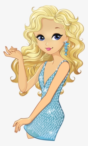 Beautiful Fashion Girl With White Banner - Imagens De Meninas Desenho