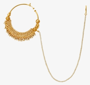 Padmavati Jewellery Nose Pin Chain Design - Nath Designs In Gold