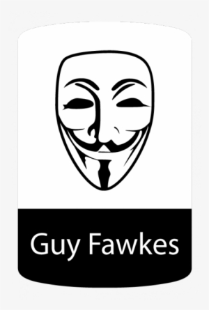 Guy Fawkes Mask Logo Badge Sticker Unixstickers - Anonymous Mask Free Png