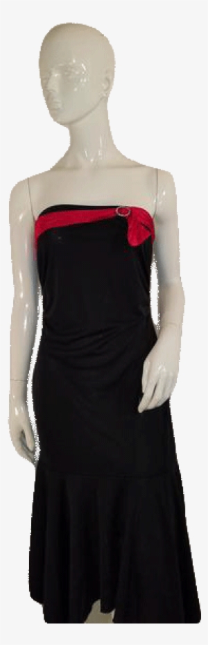 Zinc Strapless Black W/red Ribbon And Bow Designer - Mannequin