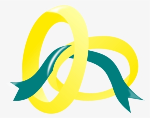 Wedding Rings With Blue Ribbon Clip Art - Wedding Ring