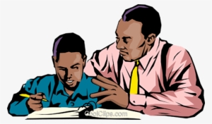 Black Teacher & Student Royalty Free Vector Clip Art - Teacher And Student Clipart Png