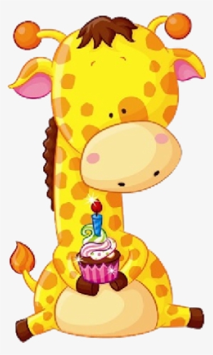 Giraffe Clipart Birthday - Cute Birthday Animals Cartoon