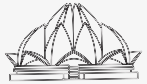 Lotus Temple Rubber Stamp - Line Art Lotus Temple Png