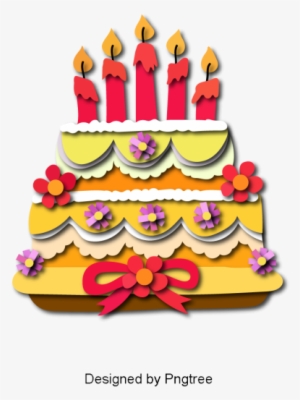Cartoon Happy Birthday Cake Pattern Design, Simple, - Birthday Cake